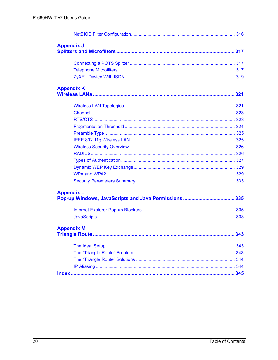 ZyXEL Communications P-660HW-T v2 User Manual | Page 20 / 351