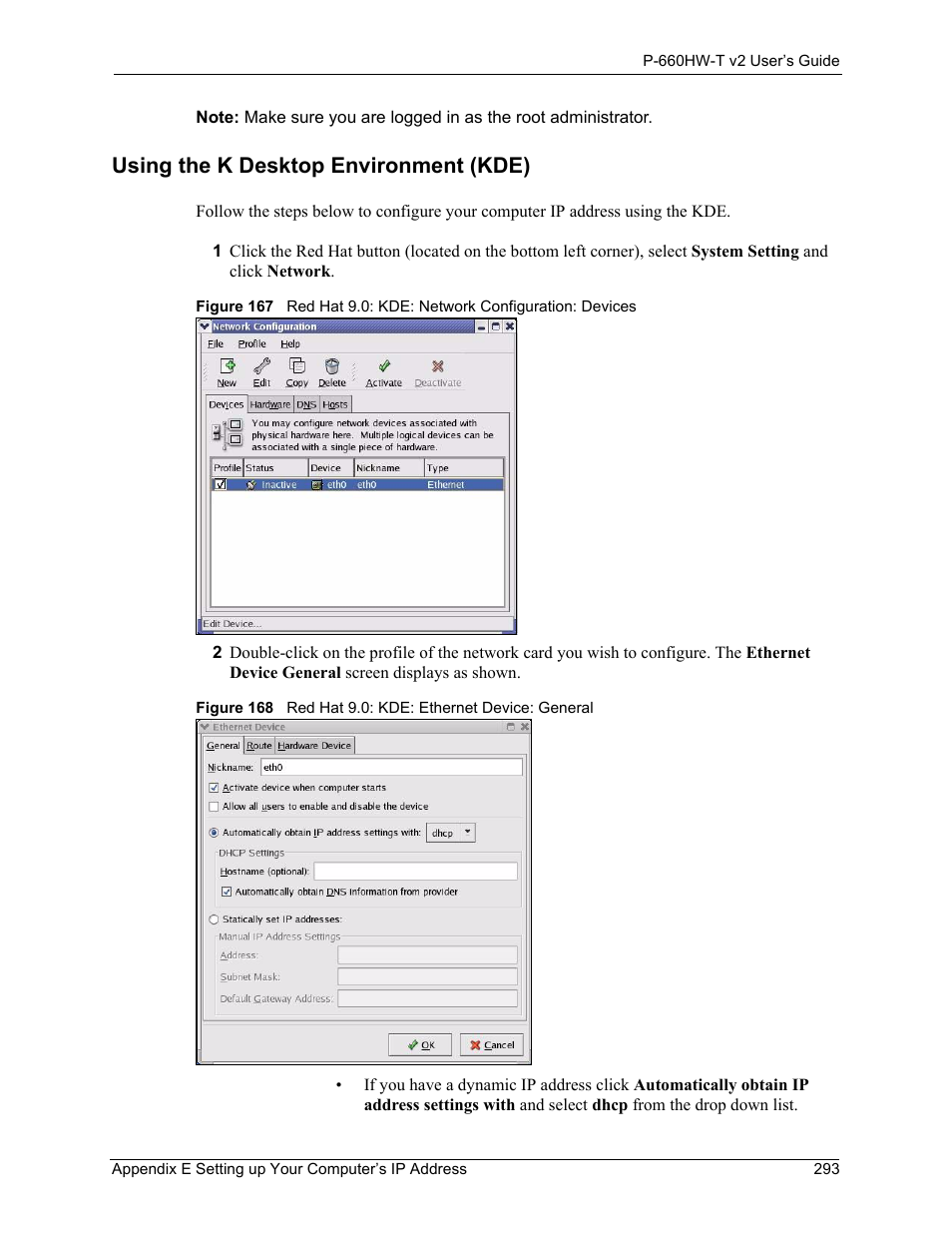 Using the k desktop environment (kde) | ZyXEL Communications P-660HW-T v2 User Manual | Page 293 / 351