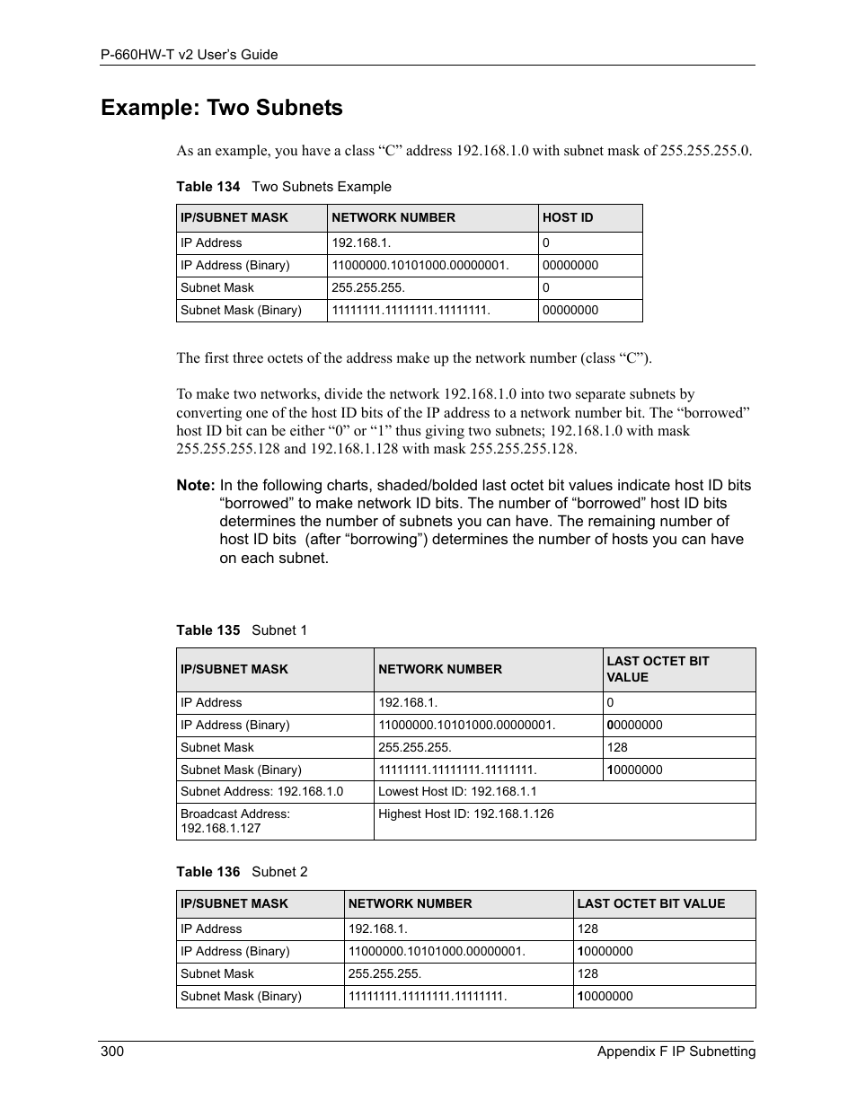 Example: two subnets | ZyXEL Communications P-660HW-T v2 User Manual | Page 300 / 351