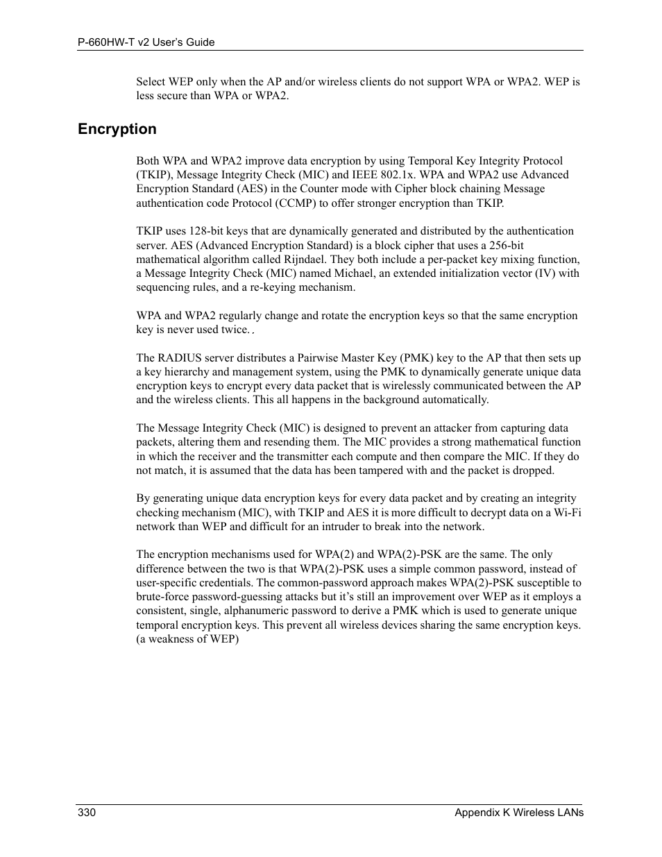 Encryption | ZyXEL Communications P-660HW-T v2 User Manual | Page 330 / 351