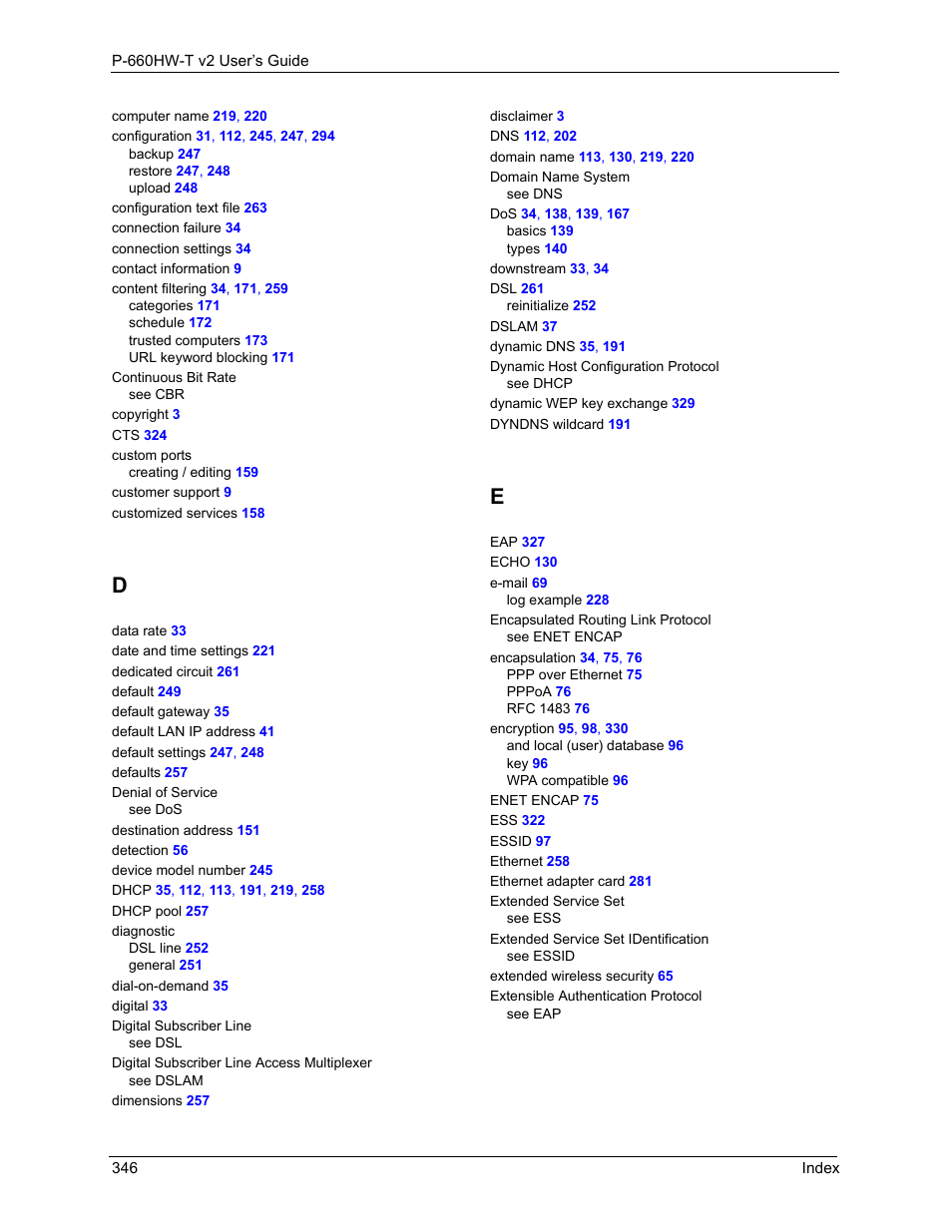 ZyXEL Communications P-660HW-T v2 User Manual | Page 346 / 351