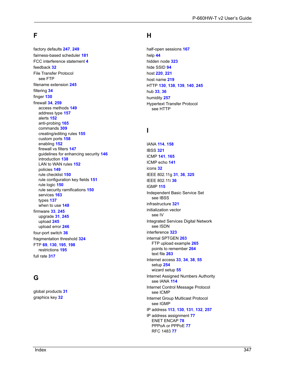 ZyXEL Communications P-660HW-T v2 User Manual | Page 347 / 351
