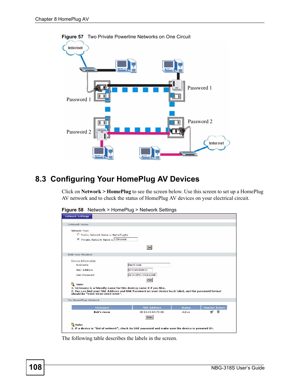 3 configuring your homeplug av devices | ZyXEL Communications NBG-318S User Manual | Page 108 / 286