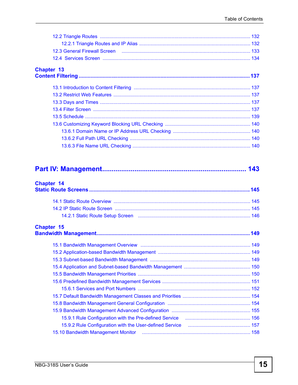 Part iv: management | ZyXEL Communications NBG-318S User Manual | Page 15 / 286