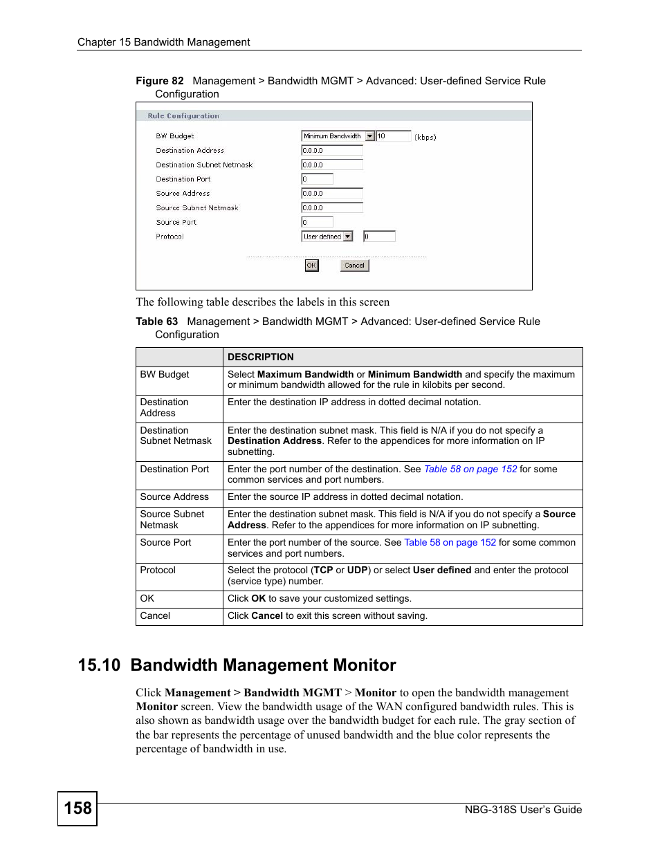 10 bandwidth management monitor | ZyXEL Communications NBG-318S User Manual | Page 158 / 286