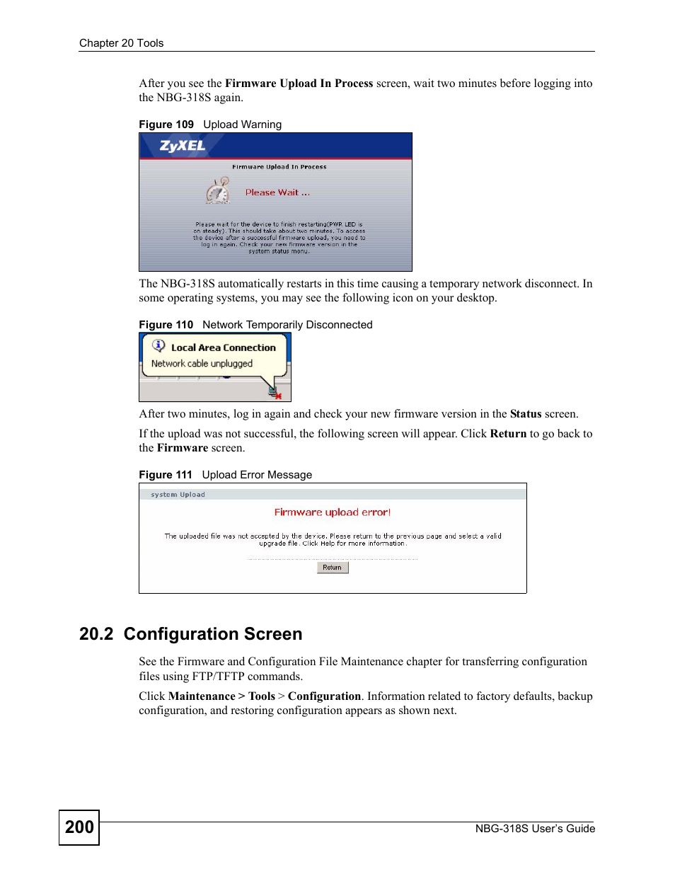 2 configuration screen | ZyXEL Communications NBG-318S User Manual | Page 200 / 286