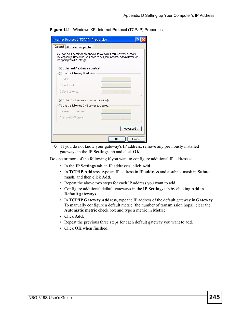 ZyXEL Communications NBG-318S User Manual | Page 245 / 286