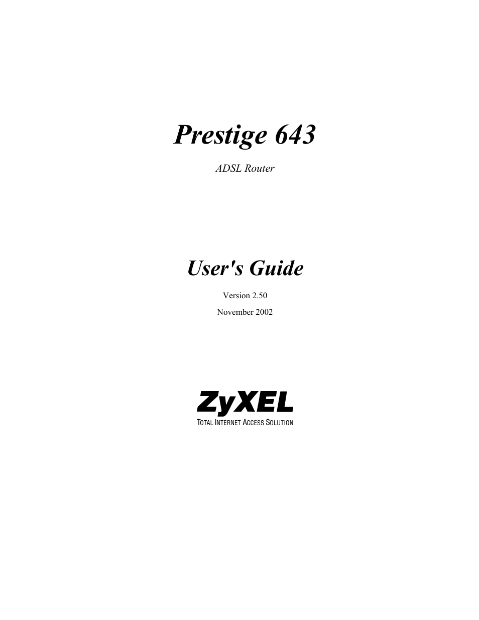 ZyXEL Communications Prestige 643 User Manual | 179 pages