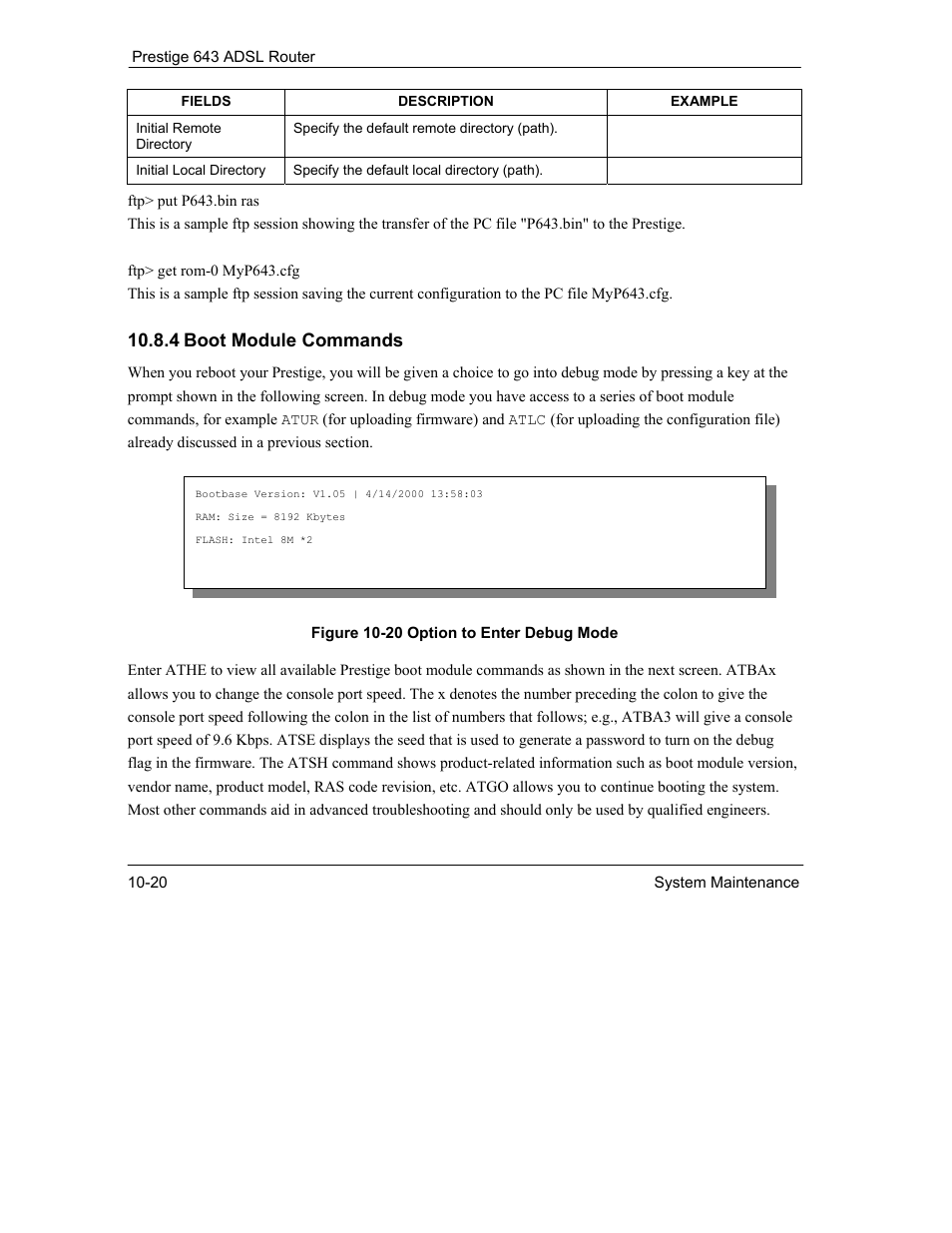 4 boot module commands | ZyXEL Communications Prestige 643 User Manual | Page 146 / 179