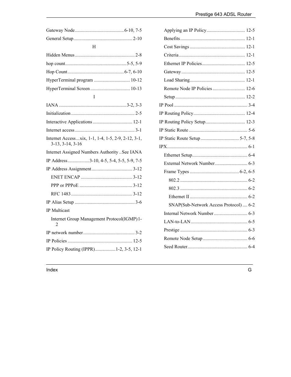 ZyXEL Communications Prestige 643 User Manual | Page 175 / 179