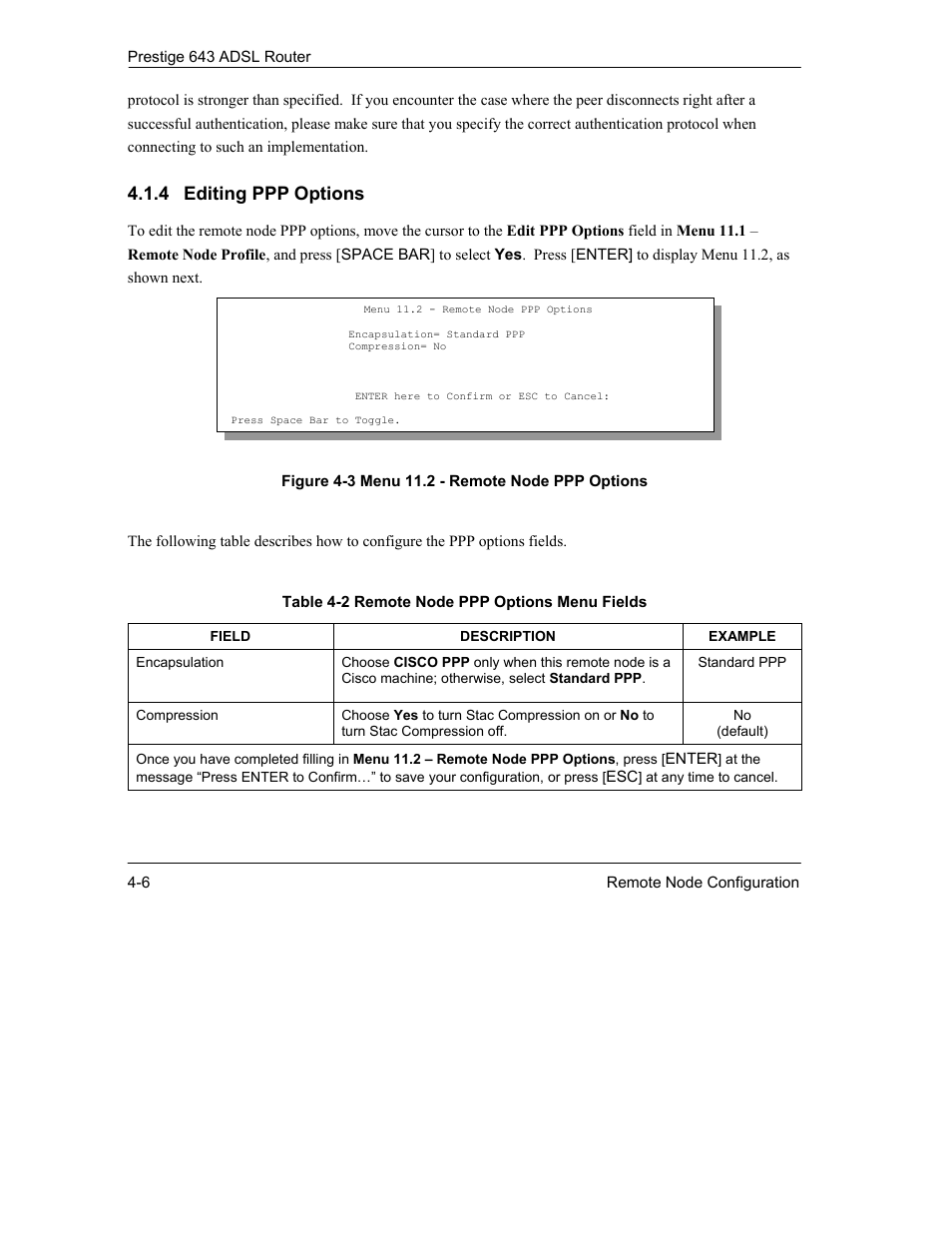 4 editing ppp options | ZyXEL Communications Prestige 643 User Manual | Page 70 / 179