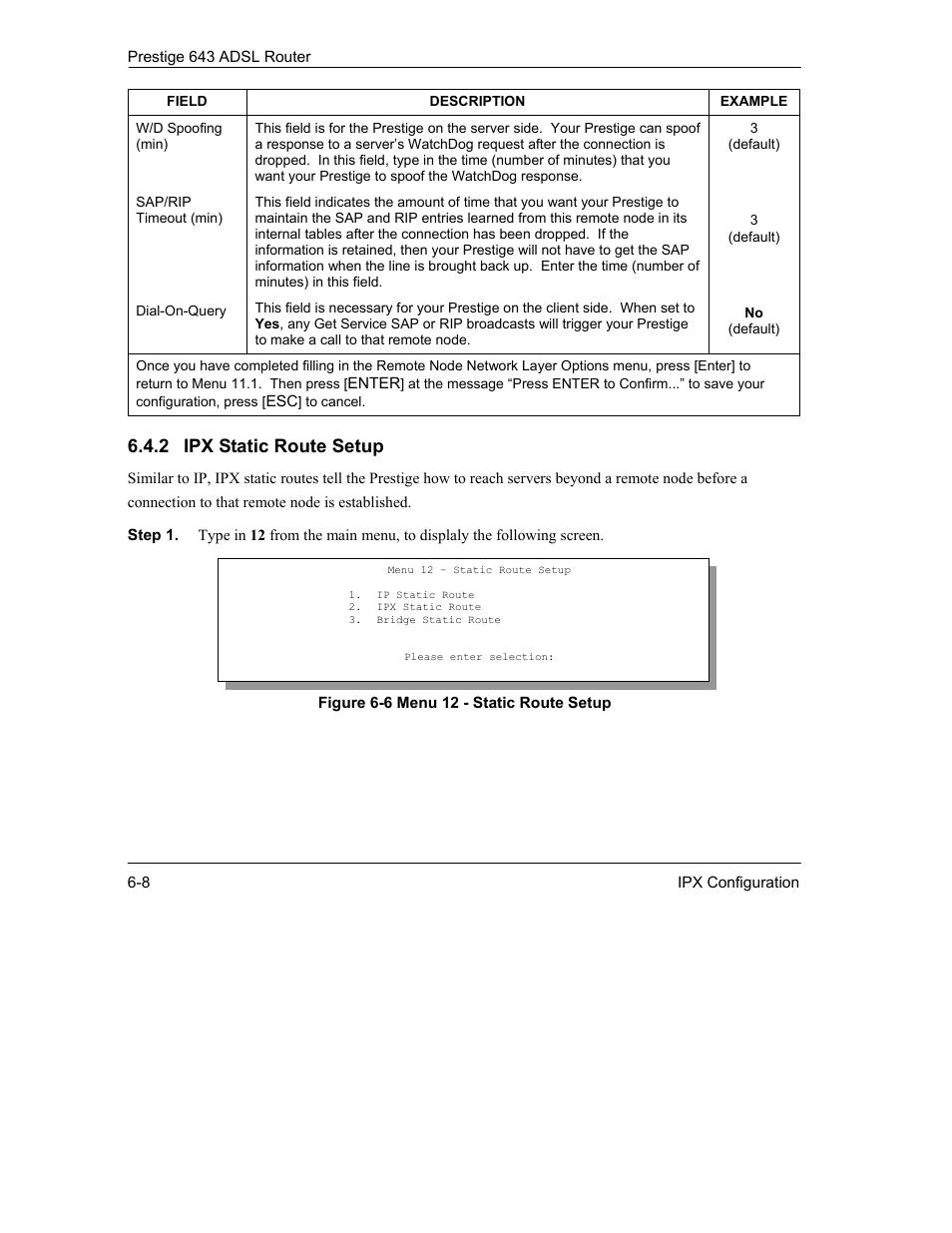 2 ipx static route setup | ZyXEL Communications Prestige 643 User Manual | Page 90 / 179
