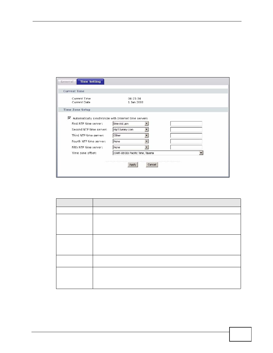 3 the time setting screen | ZyXEL Communications Prestige P-870HW-51a v2 User Manual | Page 167 / 276