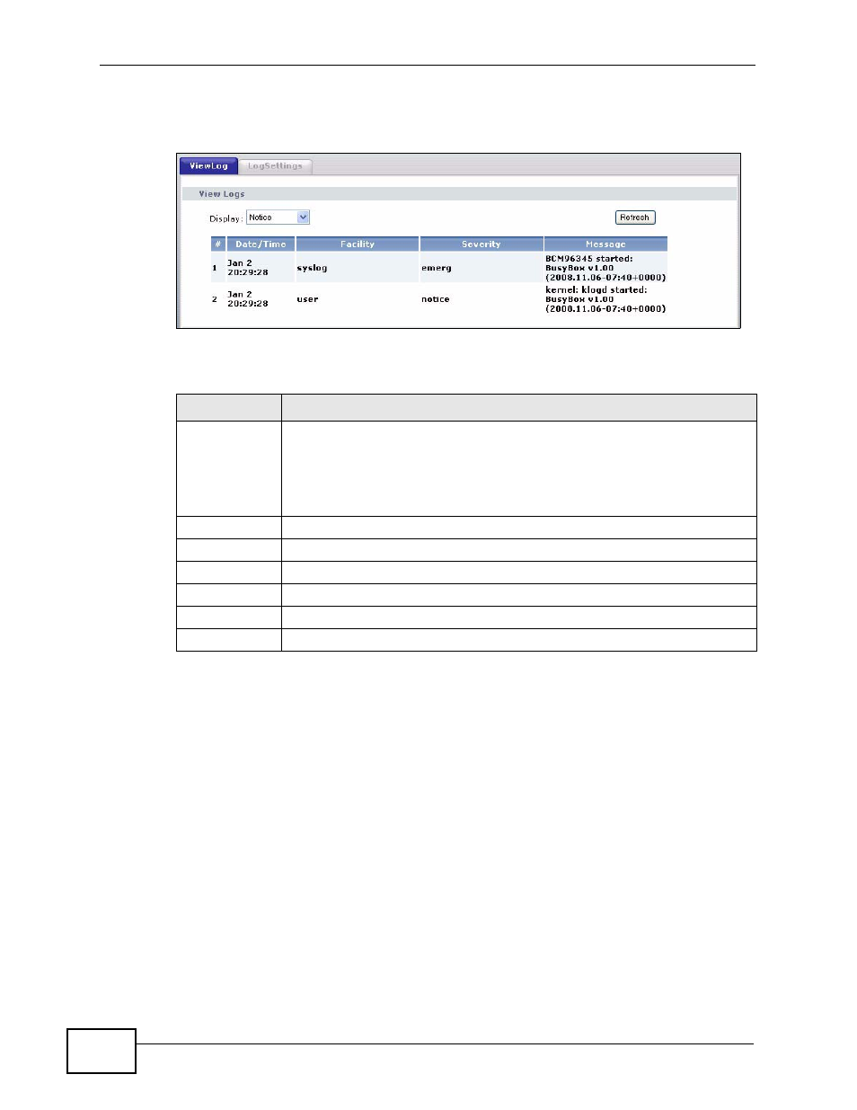 3 the log settings screen, Een (see | ZyXEL Communications Prestige P-870HW-51a v2 User Manual | Page 170 / 276