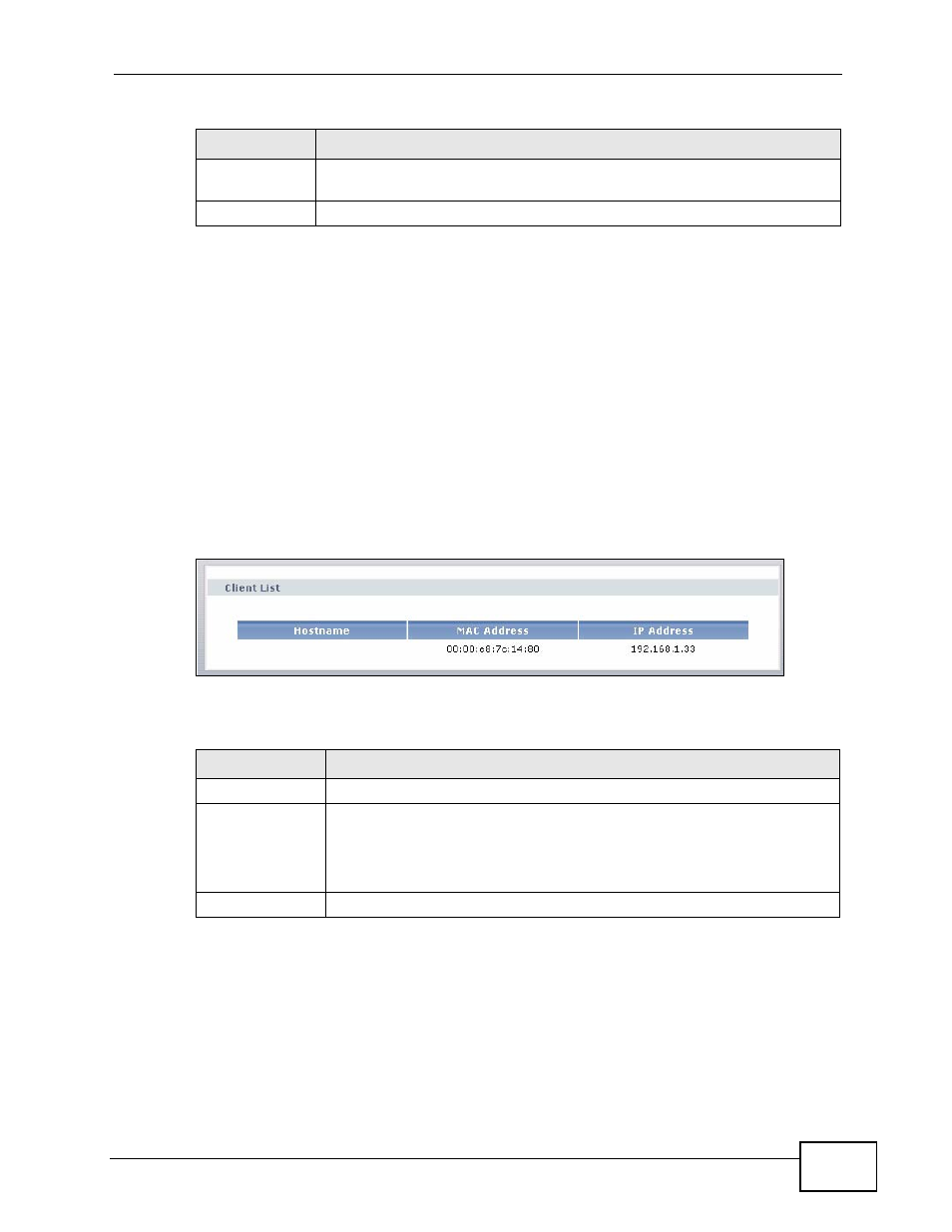 5 client list, Nt dhcp client information. see, Section | ZyXEL Communications Prestige P-870HW-51a v2 User Manual | Page 47 / 276