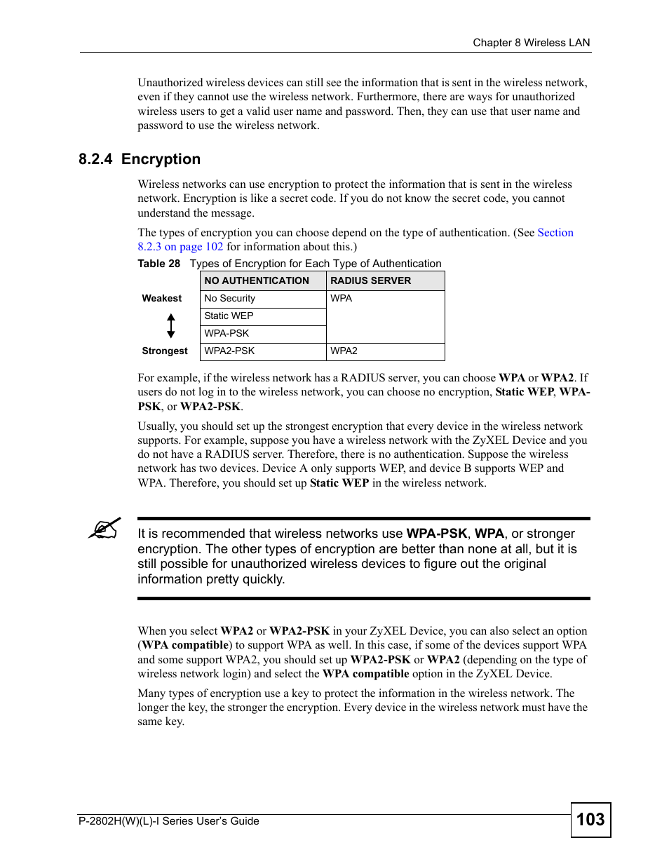 4 encryption | ZyXEL Communications P-2802H(W)(L)-I Series User Manual | Page 103 / 418