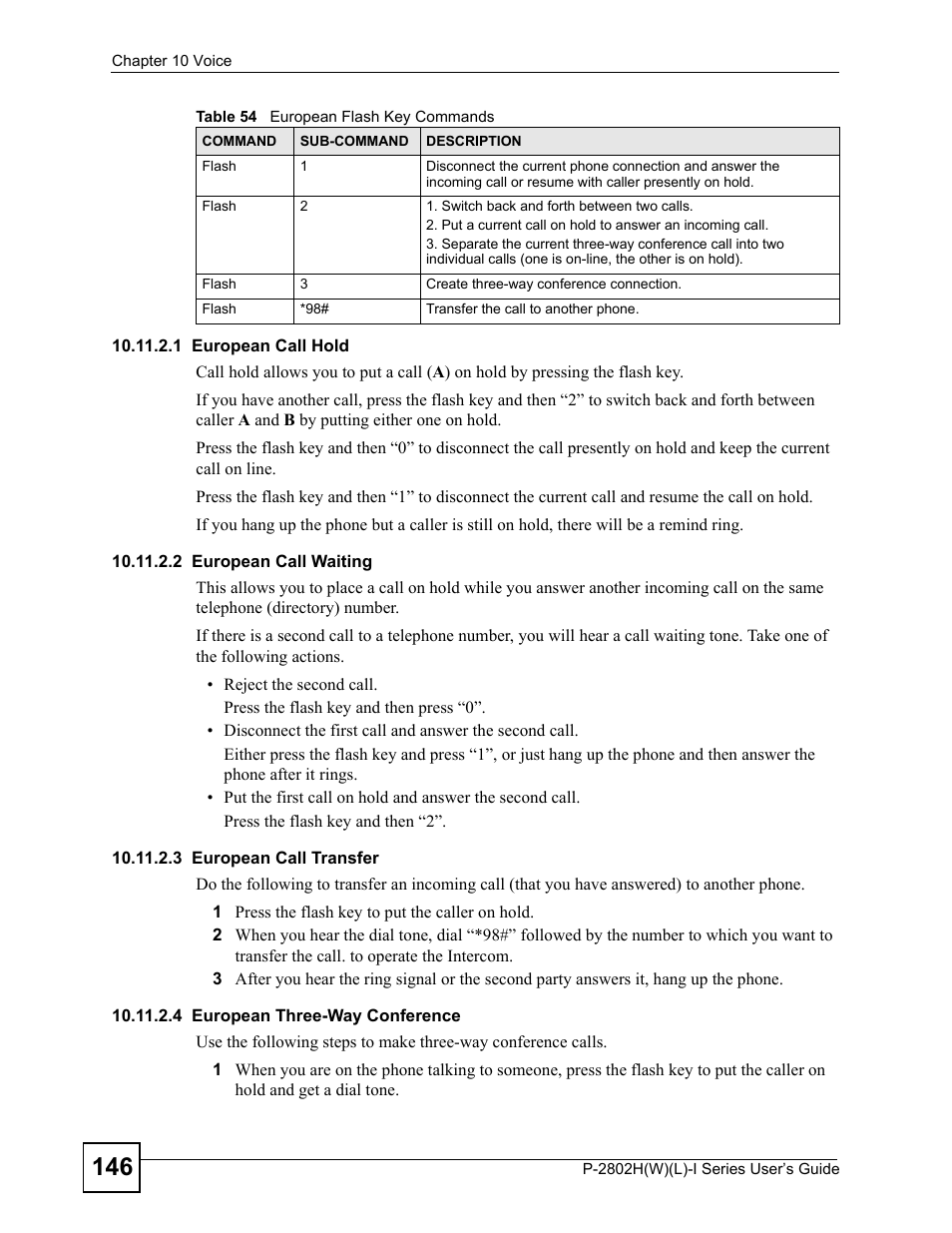 ZyXEL Communications P-2802H(W)(L)-I Series User Manual | Page 146 / 418