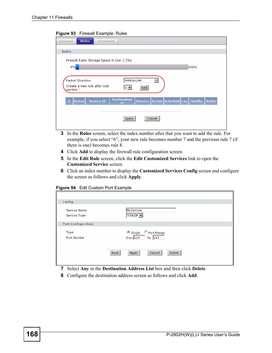 ZyXEL Communications P-2802H(W)(L)-I Series User Manual | Page 168 / 418