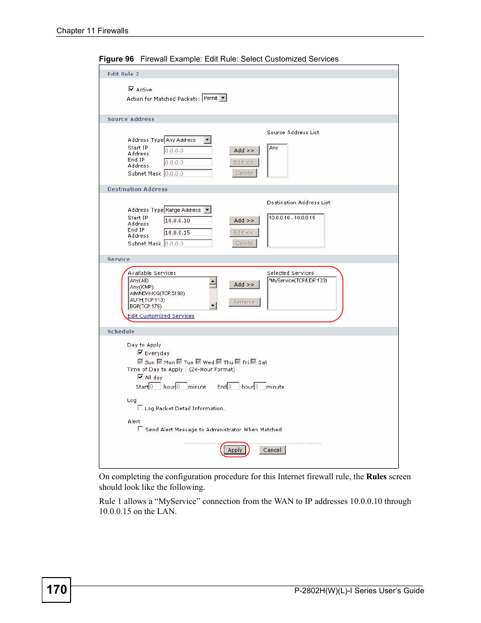 ZyXEL Communications P-2802H(W)(L)-I Series User Manual | Page 170 / 418