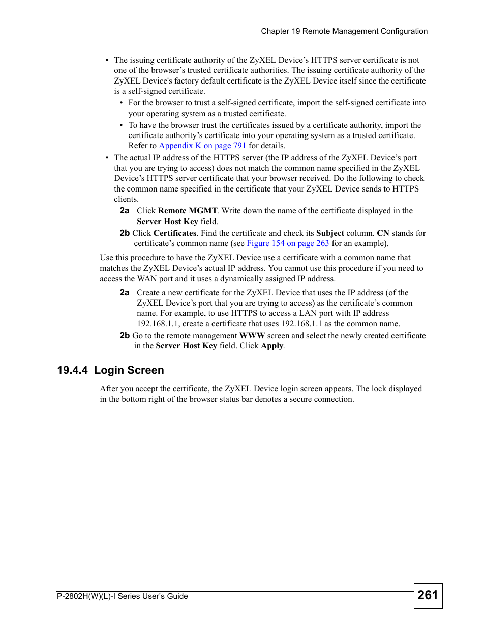 4 login screen | ZyXEL Communications P-2802H(W)(L)-I Series User Manual | Page 261 / 418