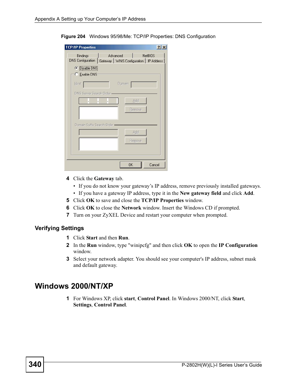 Windows 2000/nt/xp | ZyXEL Communications P-2802H(W)(L)-I Series User Manual | Page 340 / 418