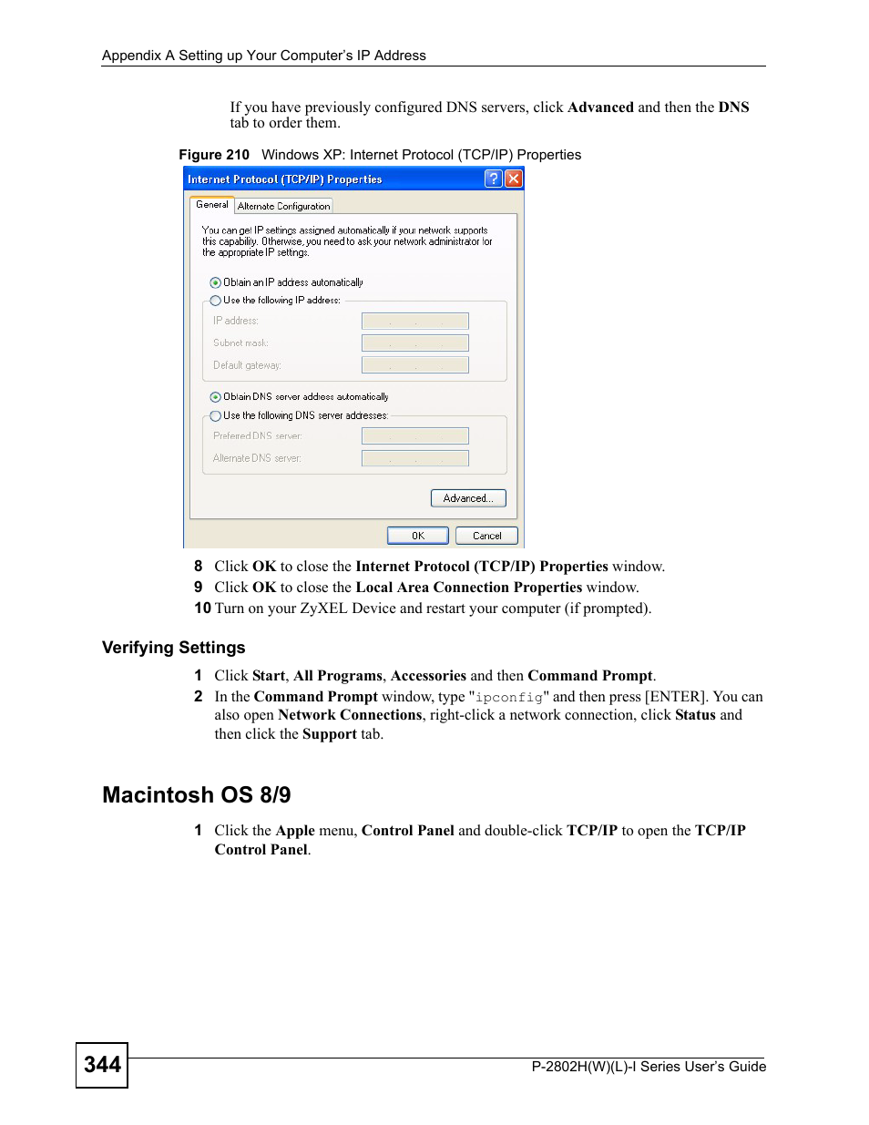 Macintosh os 8/9 | ZyXEL Communications P-2802H(W)(L)-I Series User Manual | Page 344 / 418