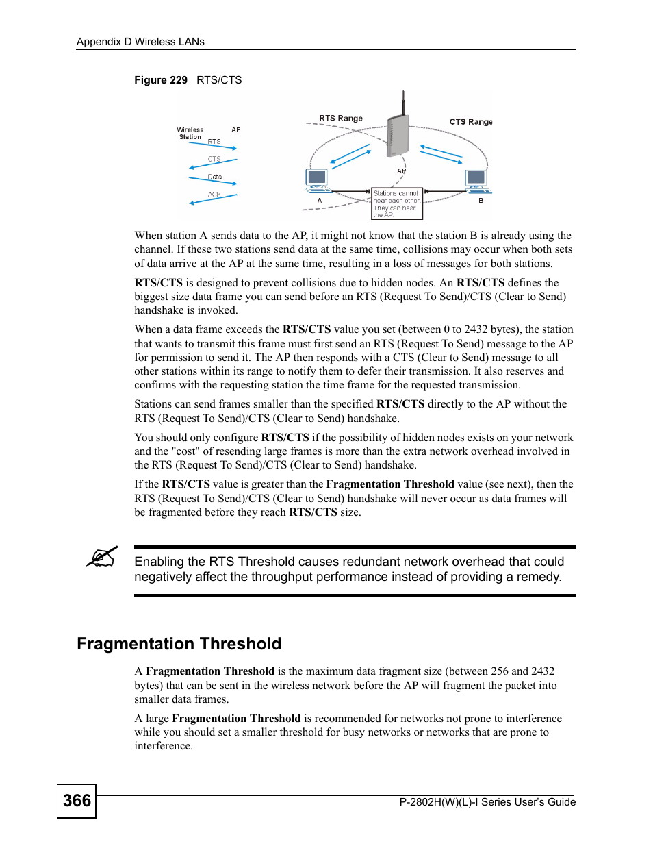 Figure 229 rts/cts | ZyXEL Communications P-2802H(W)(L)-I Series User Manual | Page 366 / 418