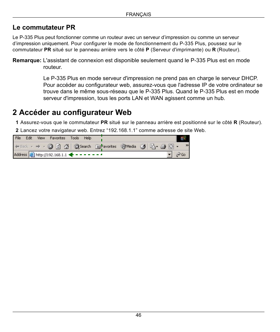 2 accéder au configurateur web | ZyXEL Communications P-335 Plus User Manual | Page 46 / 95