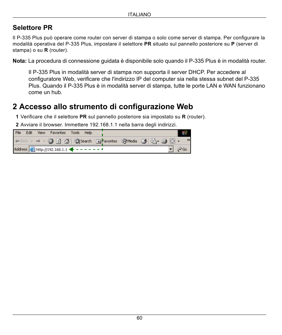 2 accesso allo strumento di configurazione web | ZyXEL Communications P-335 Plus User Manual | Page 60 / 95