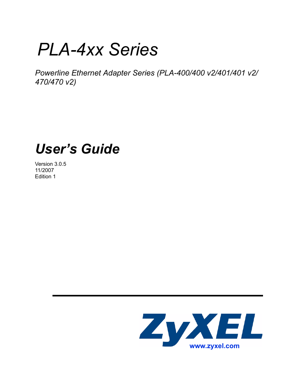 ZyXEL Communications PLA-4xx User Manual | 90 pages