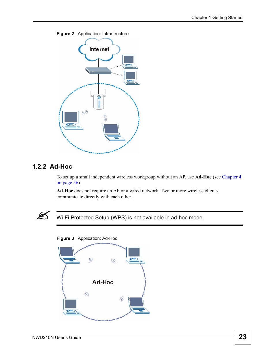 2 ad-hoc | ZyXEL Communications NWD210N User Manual | Page 23 / 152