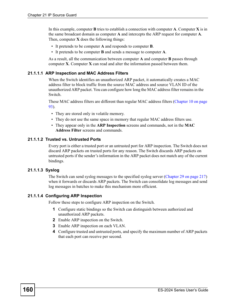 ZyXEL Communications ES-2024 Series User Manual | Page 160 / 266