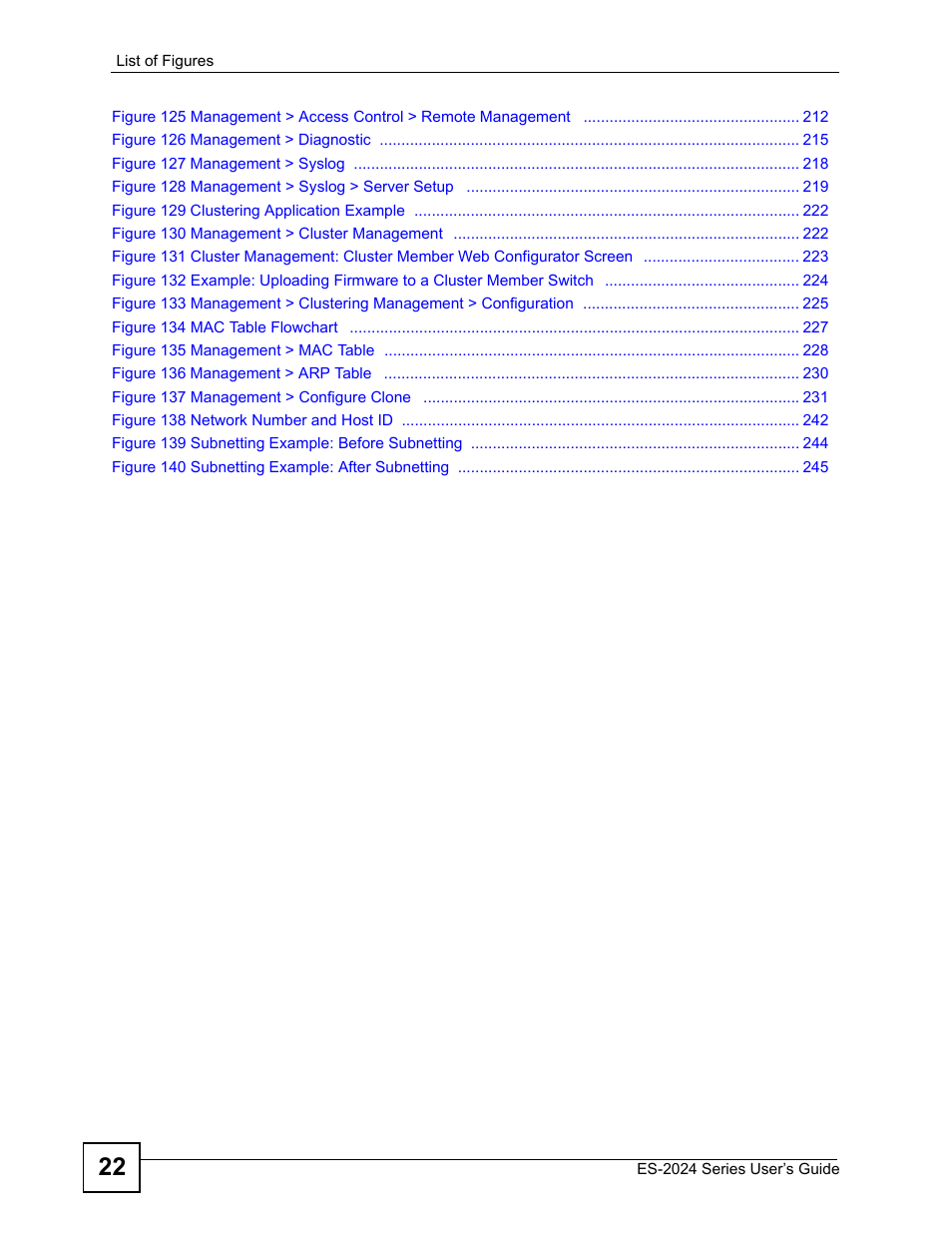 ZyXEL Communications ES-2024 Series User Manual | Page 22 / 266