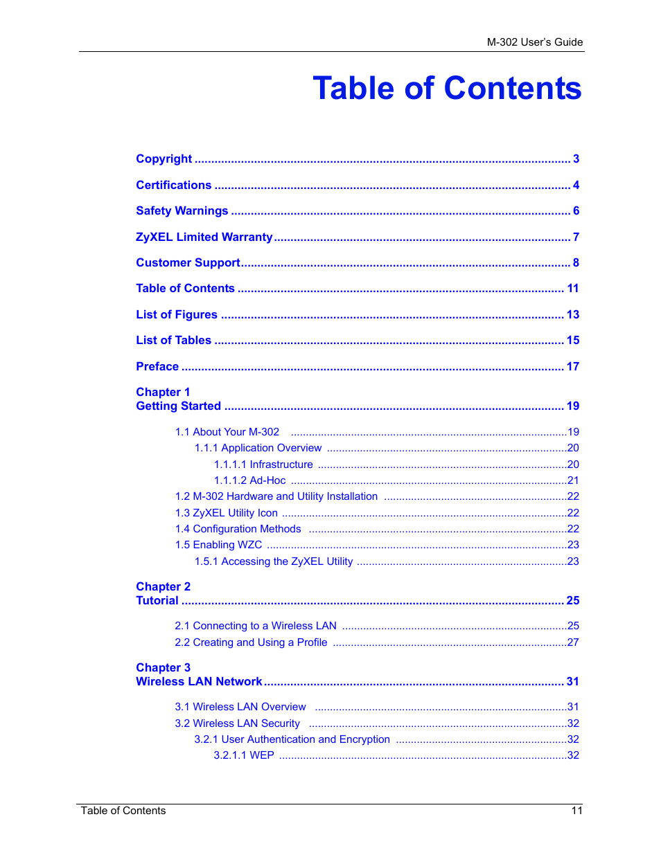 ZyXEL Communications M-302 User Manual | Page 11 / 81