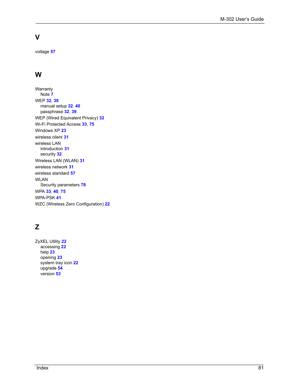 ZyXEL Communications M-302 User Manual | Page 81 / 81