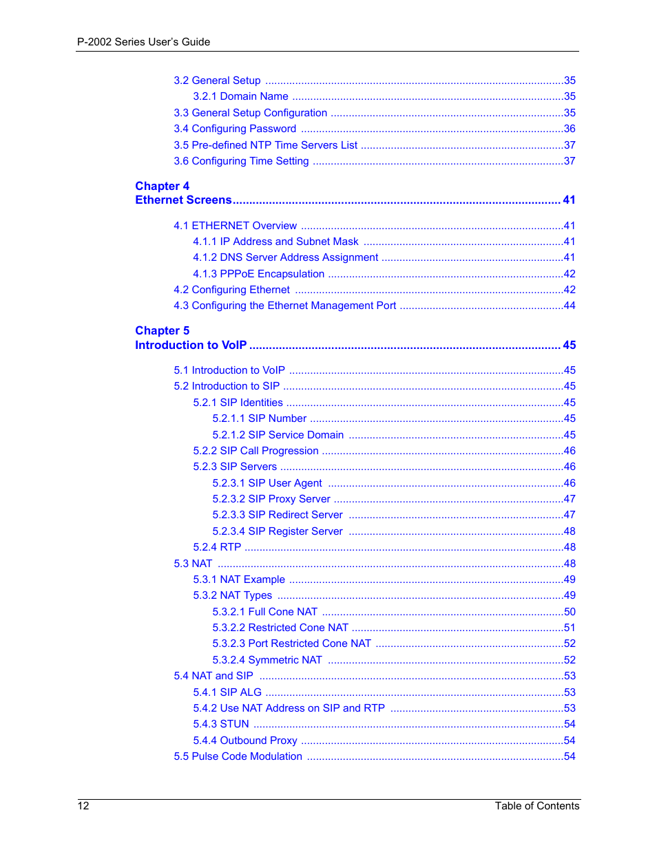 ZyXEL Communications Prestige 2002 User Manual | Page 12 / 168