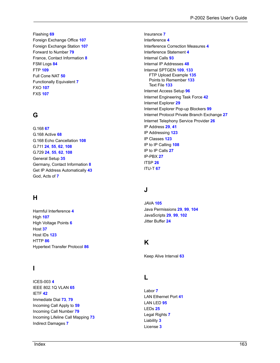 ZyXEL Communications Prestige 2002 User Manual | Page 163 / 168