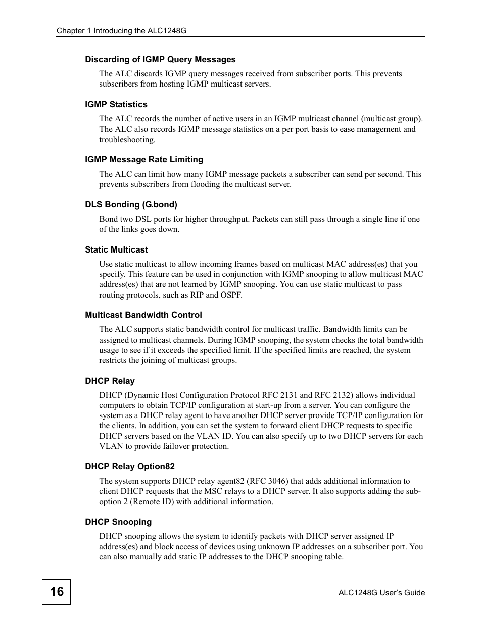 ZyXEL Communications ALC1248G User Manual | Page 16 / 46