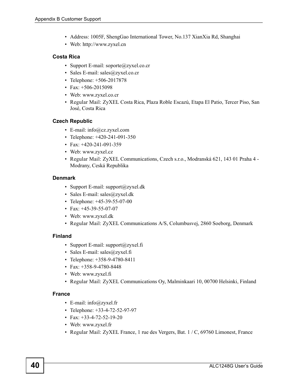 ZyXEL Communications ALC1248G User Manual | Page 40 / 46