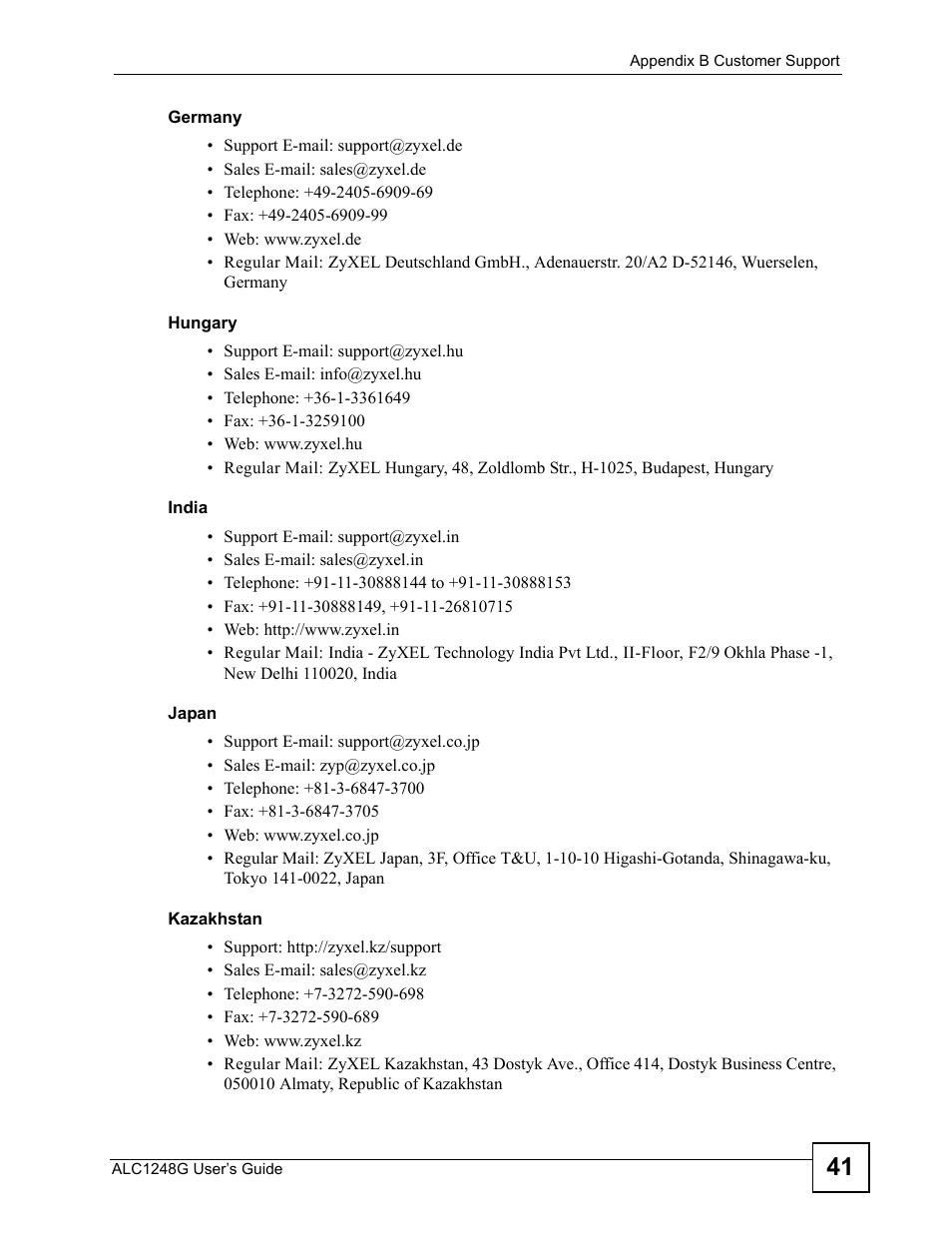 ZyXEL Communications ALC1248G User Manual | Page 41 / 46