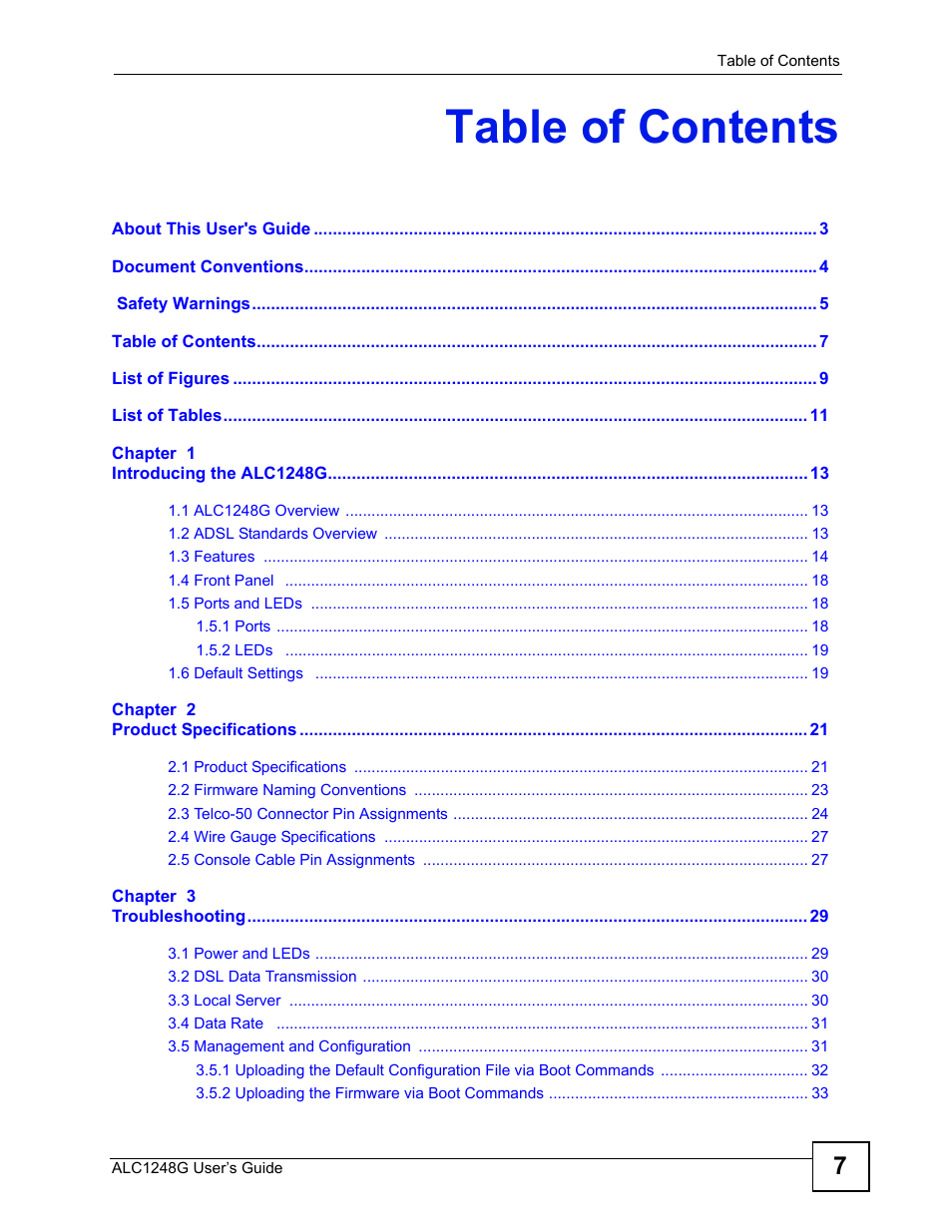 ZyXEL Communications ALC1248G User Manual | Page 7 / 46