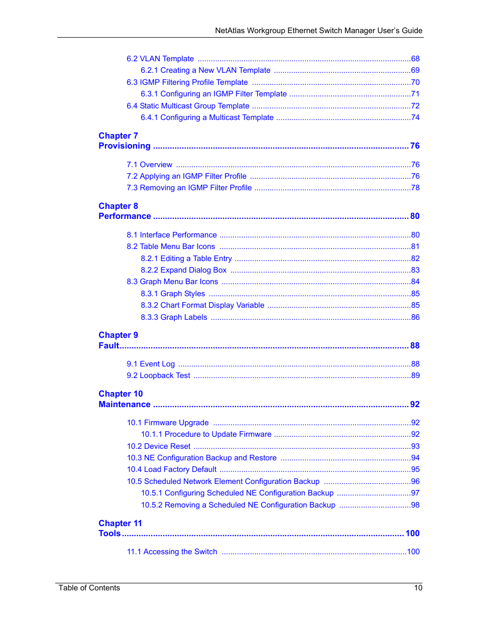 ZyXEL Communications NetAtlas Workgroup User Manual | Page 10 / 199