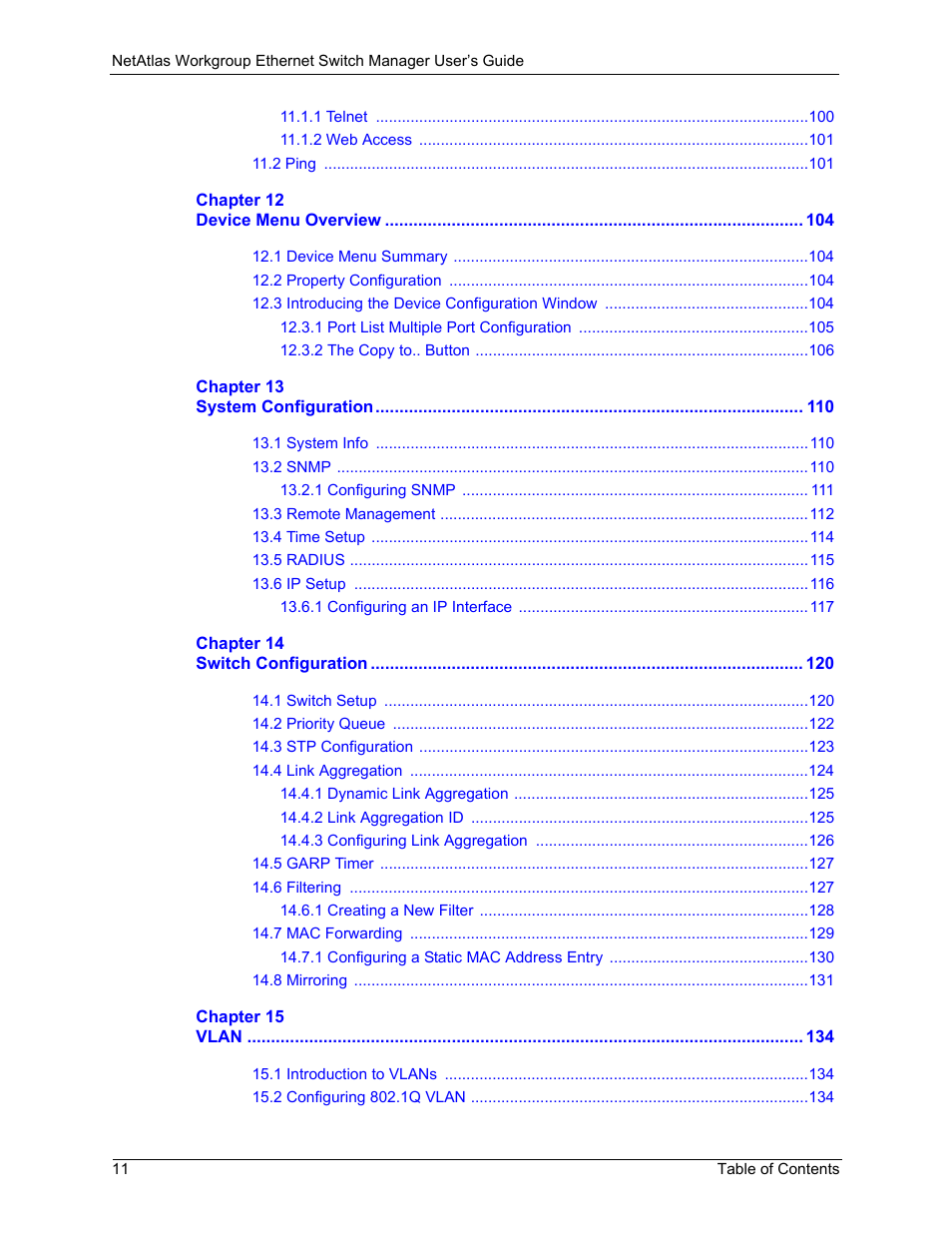 ZyXEL Communications NetAtlas Workgroup User Manual | Page 11 / 199