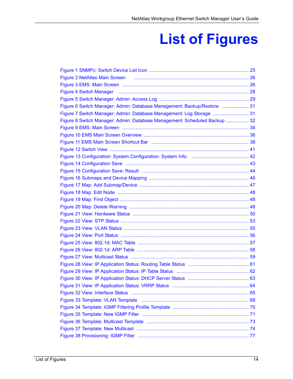 List of figures | ZyXEL Communications NetAtlas Workgroup User Manual | Page 14 / 199