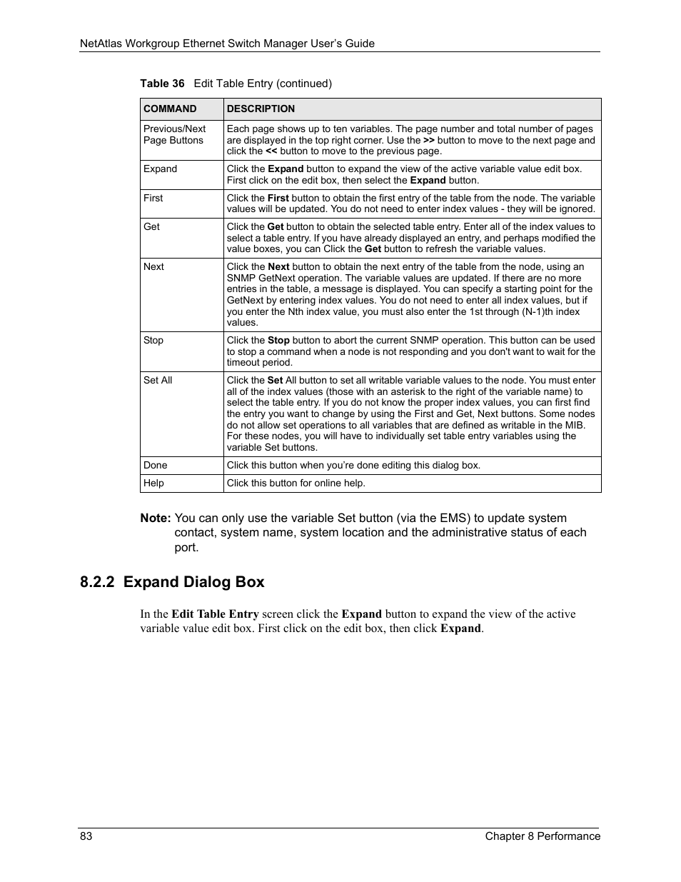 2 expand dialog box | ZyXEL Communications NetAtlas Workgroup User Manual | Page 83 / 199