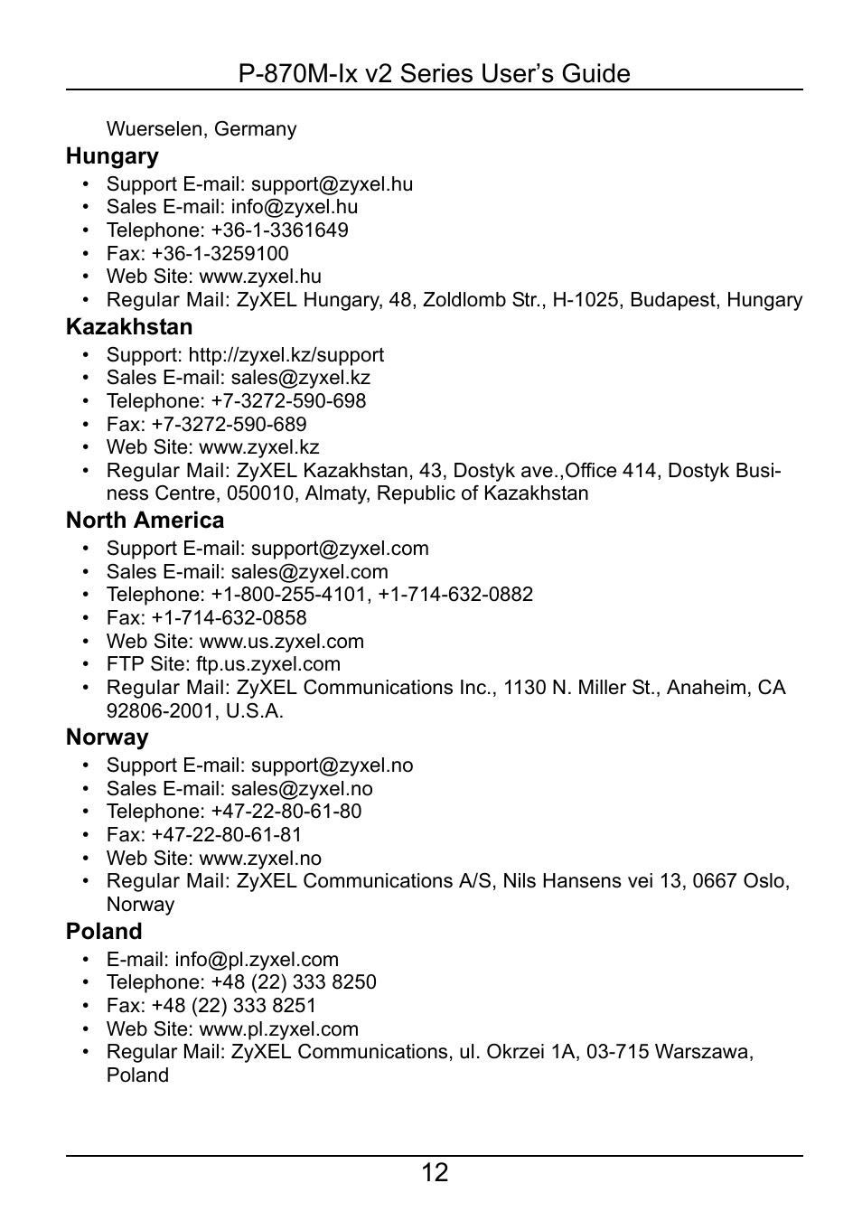 ZyXEL Communications P-870M-Ix v2 User Manual | Page 12 / 15