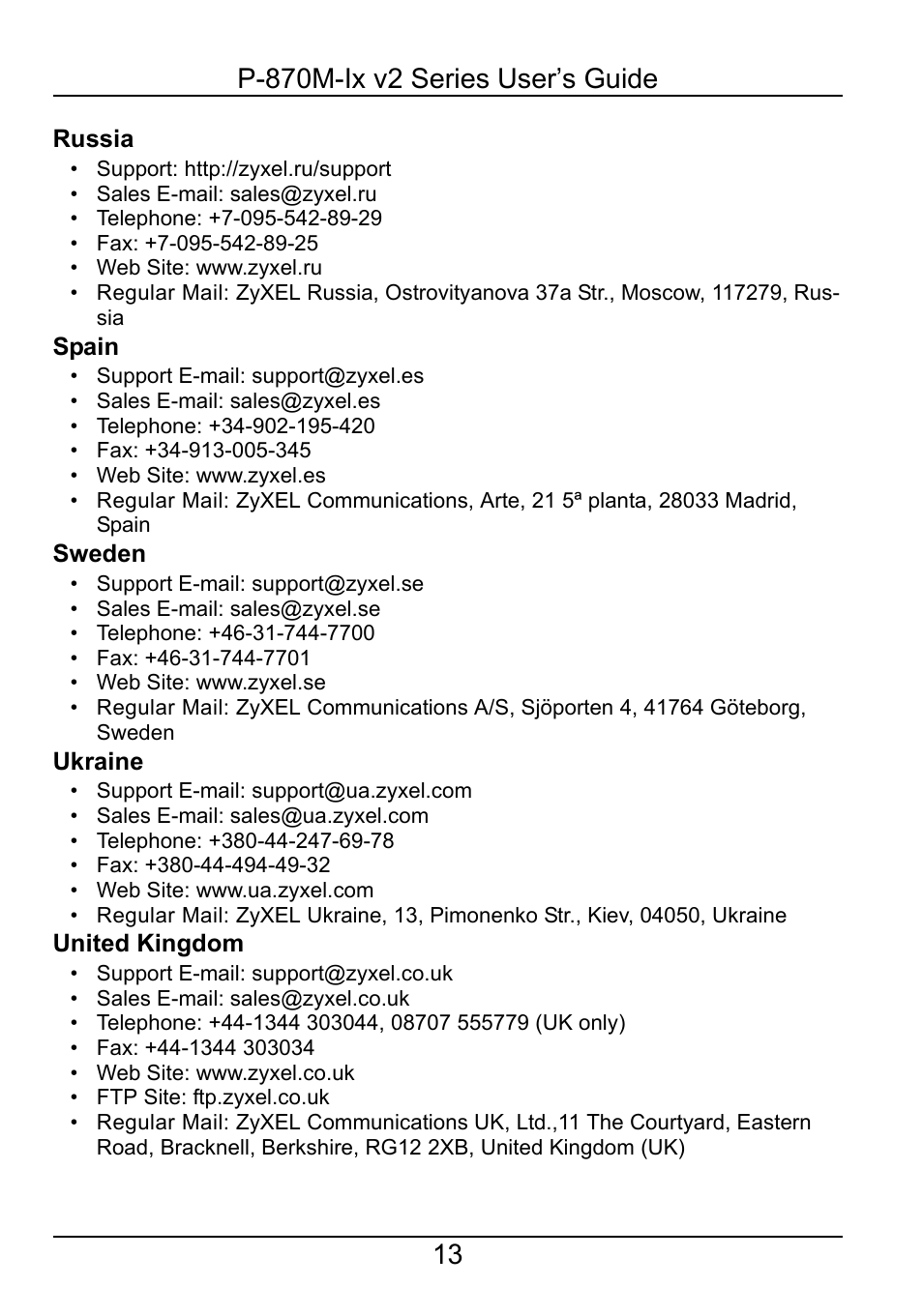 ZyXEL Communications P-870M-Ix v2 User Manual | Page 13 / 15