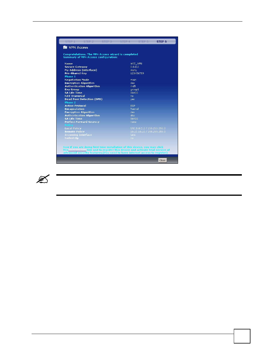 Figure 43 vpn wizard: step 6: advanced | ZyXEL Communications 200 Series User Manual | Page 107 / 902
