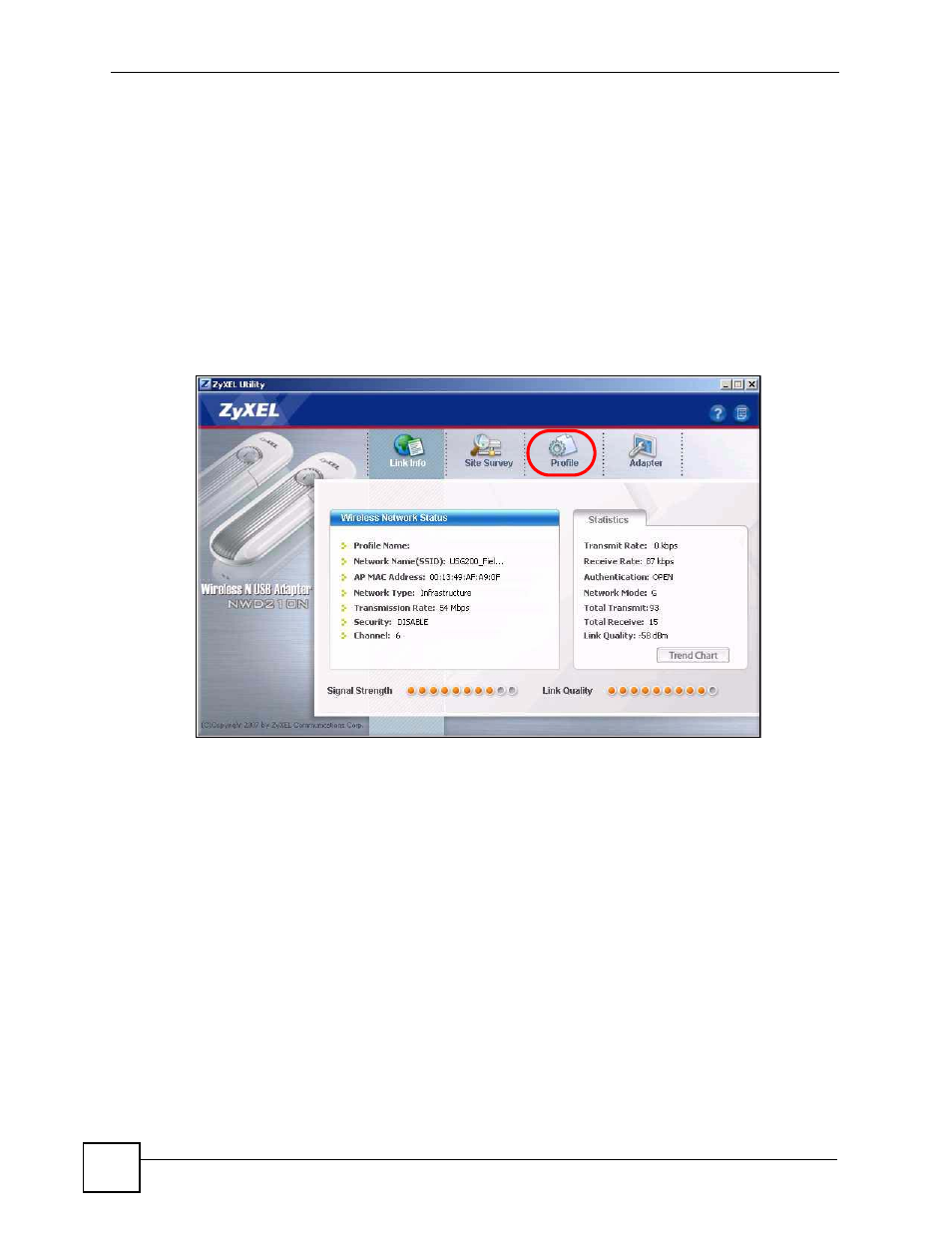 Figure 57 zyxel wireless client | ZyXEL Communications 200 Series User Manual | Page 134 / 902
