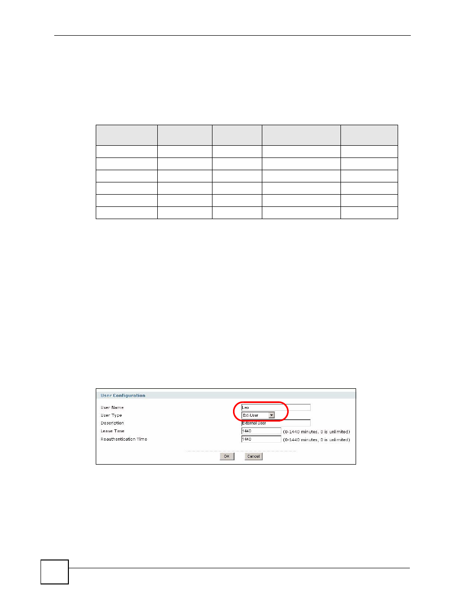 5 how to configure user-aware access control, 1 how to set up user accounts, 2 how to set up user groups | Figure 84 object > user/group > user > add, Table 31 user-aware access control example | ZyXEL Communications 200 Series User Manual | Page 148 / 902